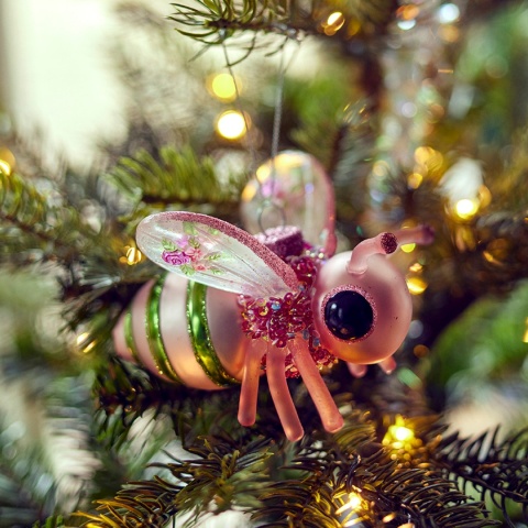 Bombka szklana owad brokatowy (125077)