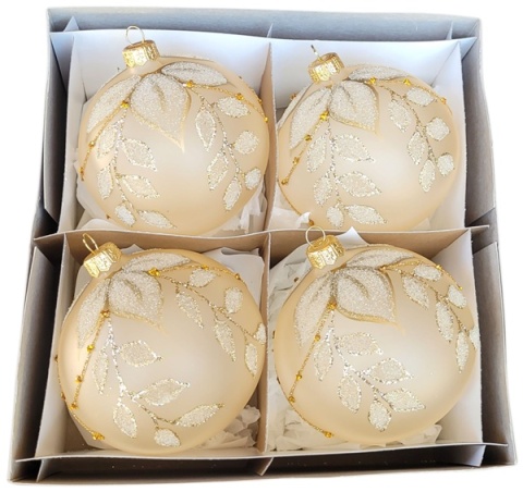 Bombki 100 dekorowane ornament op.4szt.: DOTYK LUKSUSU