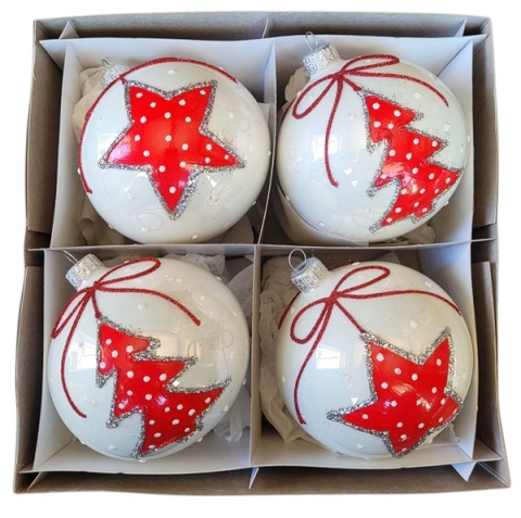 Bombki 120 dekorowane ornament op.4szt.: CZAS RADOŚCI