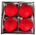 Bombki 120 satynowe czerwone op.4szt.