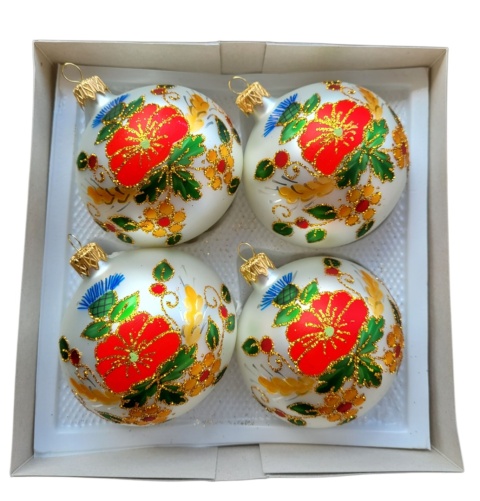 Bombki 80 dekorowane op.4szt LUDOWE (33)