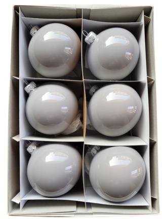 Bombki 80 szare opalizowane op.6szt.