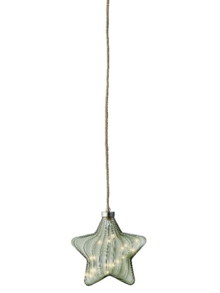 Gwiazda szklana 20cm transparetna khaki 15LED(487599)