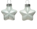 Gwiazdki szklane opakowanie 12szt białe błysk/mat (010186) 4x2x4,5cm (tuba)