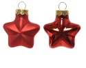 Gwiazdki szklane opakowanie 12szt czerwone błysk/mat (010188) 4x2x4,5cm (tuba)