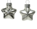 Gwiazdki szklane opakowanie 12szt srebrne błysk/mat (010185) 4x2x4,5cm (tuba)
