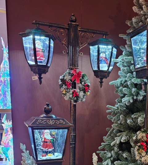 Double-arm street lamp, 180 cm, 60 LEDs, swirling snow (489732)