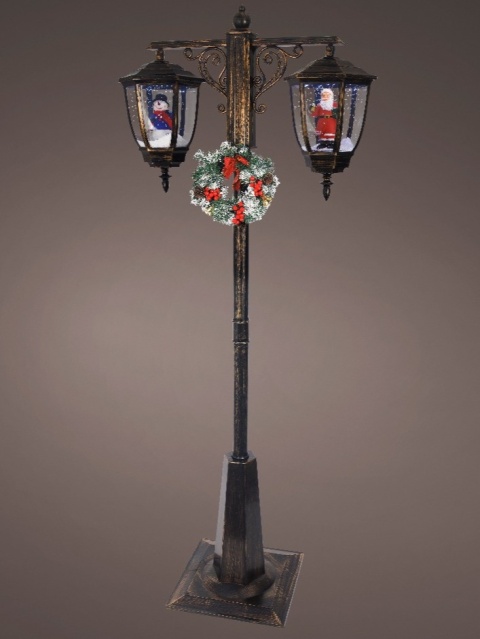 Double-arm street lamp, 180 cm, 60 LEDs, swirling snow (489732)