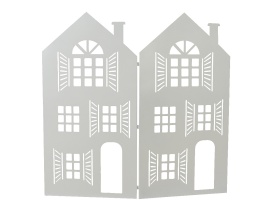 Parawan metalowy domek biały (524168)