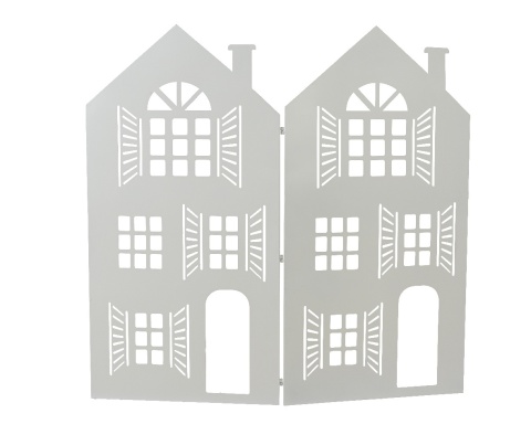 Parawan metalowy domek biały (524168)