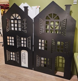 Parawan metalowy domek biały (524168)