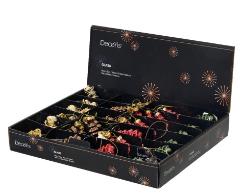 Zawieszka 3 choinki szklane zielone na sznureczku (068275)