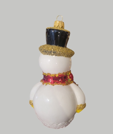 Bombka formowa: Bałwan w czarnym cylindrze (184) SE