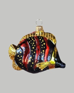 Bombka formowa: Rybka czerwono czarna w żółte kropki (252) D