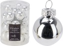 Glass baubles 25mm glossy/matt silver mix (502645)