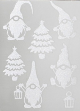 Dekoracja na szybę: Skrzaty i choinki (460235)