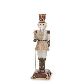 Dziadek do orzechów 31cm szary na podstawie poliresing (156567)