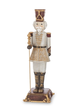 Dziadek do orzechów 42cm szary na podstawie poliresing (156496)
