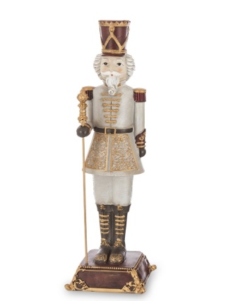 Dziadek do orzechów 42cm szary na podstawie poliresing (156496)