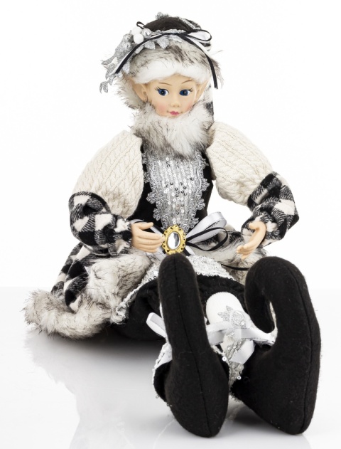 Elf siedzący w płaszczu w kratę (174416)