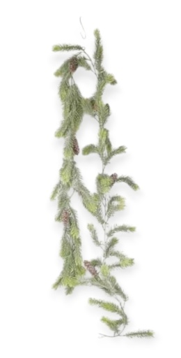 Girlanda PE zielona z jasnymi końcami i szyszkami dł.180cm (CV36315)