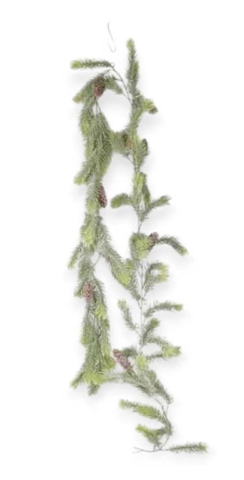 Girlanda PE zielona z jasnymi końcami i szyszkami dł.180cm (CV36315)