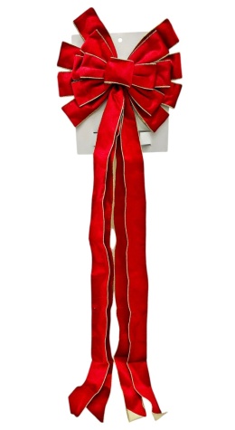 Kokarda MAXI 3D czerwony welur złoty brzeg (RF0555)