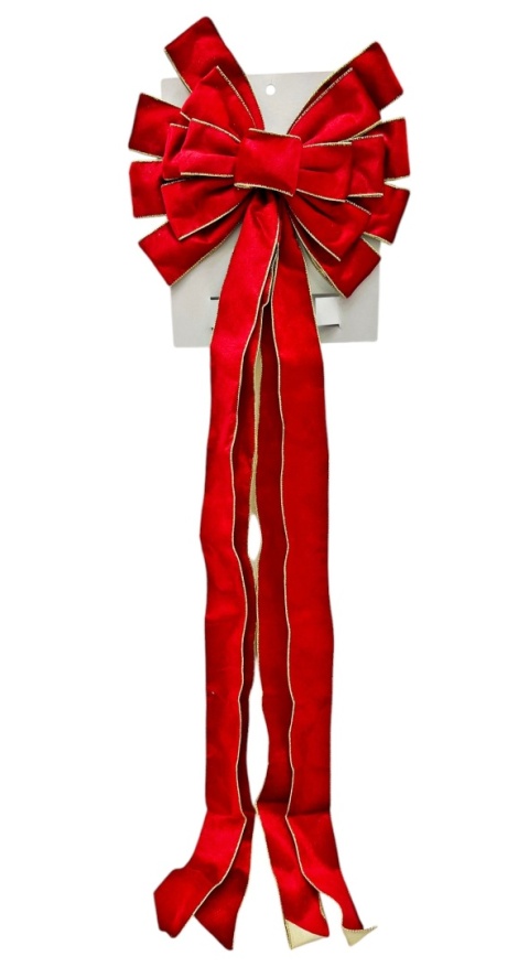 Kokarda MAXI 3D czerwony welur złoty brzeg (RF0555)