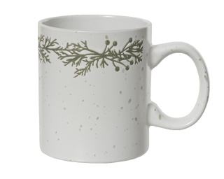 Kubek ceramiczny biały nakrapiany z gałązkami (615692)