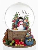 Water ball 12cm children with snowman music box (165333)