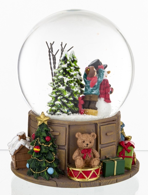 Water ball 12cm children with snowman music box (165333)