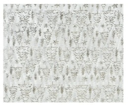 Materiał dekoracyjny ecru len złote choinki 35x200cm (463453)