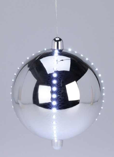 Snowball srebrny 15cm śnieżny wodospad 19LED (XX8310600)