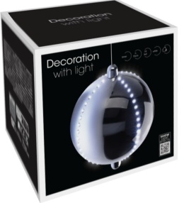 Snowball srebrny 15cm śnieżny wodospad 19LED (XX8310600)