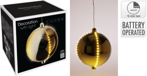 Snowball gold 15cm snow waterfall 19LED (XX8310590)