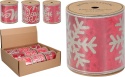 Taśma welur czerwony "Christmas" brokatowa (513163)