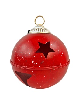 Bombka metalowa czerwona średnia nakrapiana (RF0402)