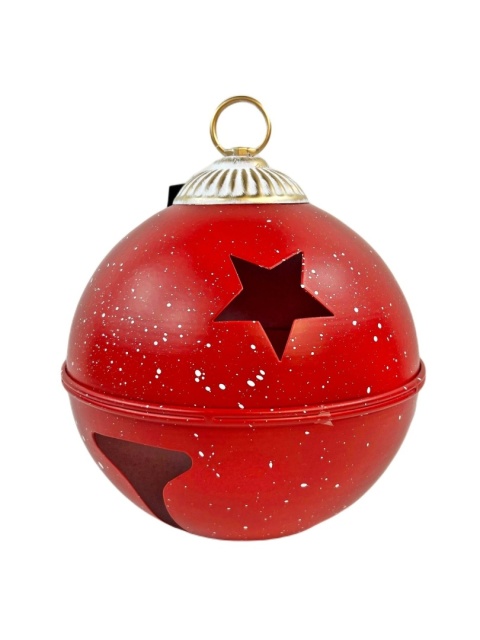 Bombka metalowa czerwona średnia nakrapiana (RF0402)