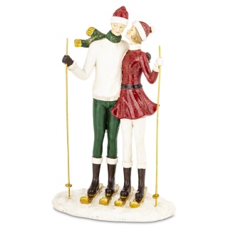Figurka para narciarzy 27cm , poliresing (181004)