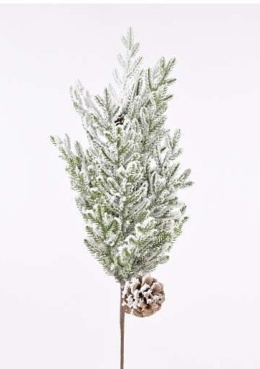 Gałązka 61cm ośnieżona z szyszkami (CV37248)