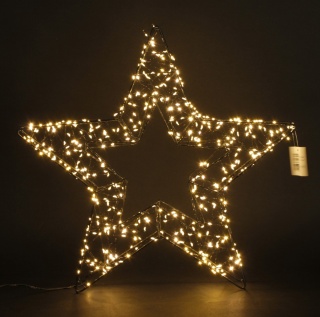 Openwork LED star warm standing/hanging medium (171272)