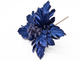 Gwiazda betlejemska granat welur z brokatem (CV20265-13) 22x22cm