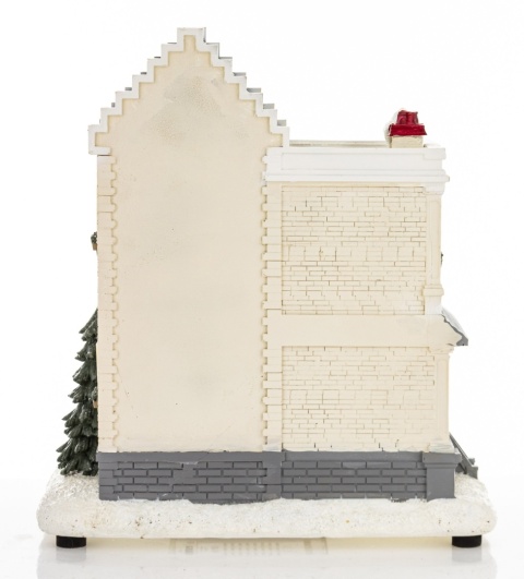 Kamieniczka LED ecru z bałwankiem 8 melodii (172586)