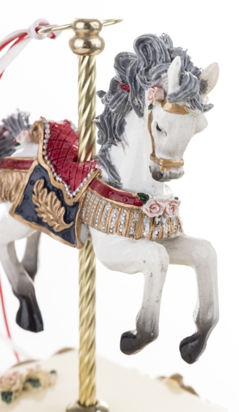 Carousel horse 20cm music box, polyresin (146570)