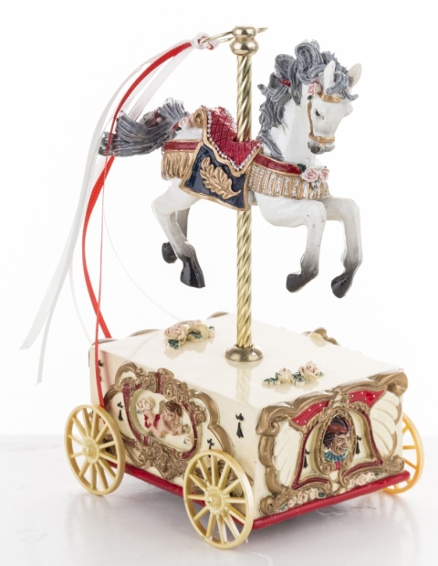 Carousel horse 20cm music box, polyresin (146570)