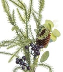 Set of 3 twigs mix PE picks 41cm cones + navy blue fruits (OZB07308)