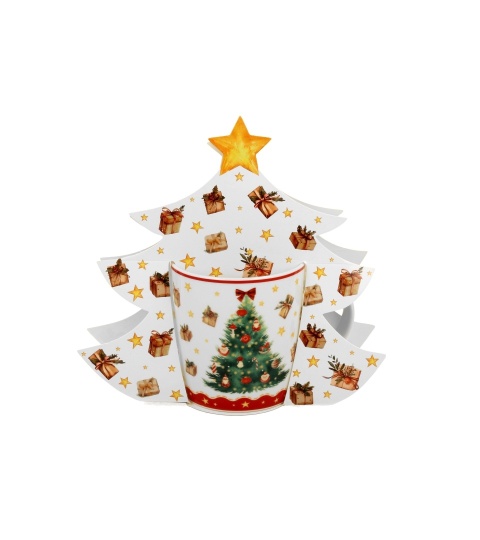 Kubek porcelana 400ml w opakowaniu choinka Christmas Tree