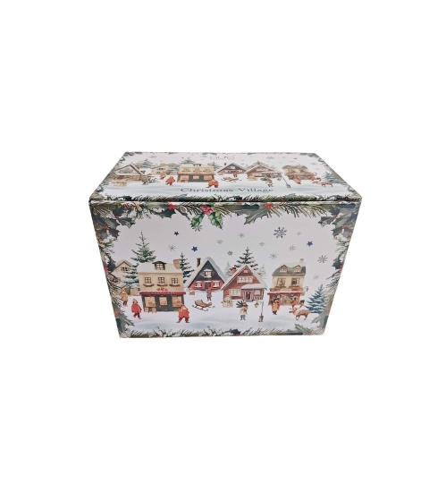 Christmas Village porcelain mug 460ml with metal infuser, decorative box