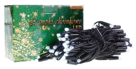 Lampki 80LED+gniazdem białe zimne zewnętrzne gruby kabel (LZ-LED-80G)