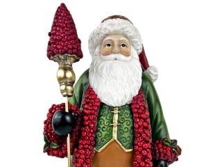 Mikołaj ceramiczny 42cm w zielonym płaszczu (RF0304)